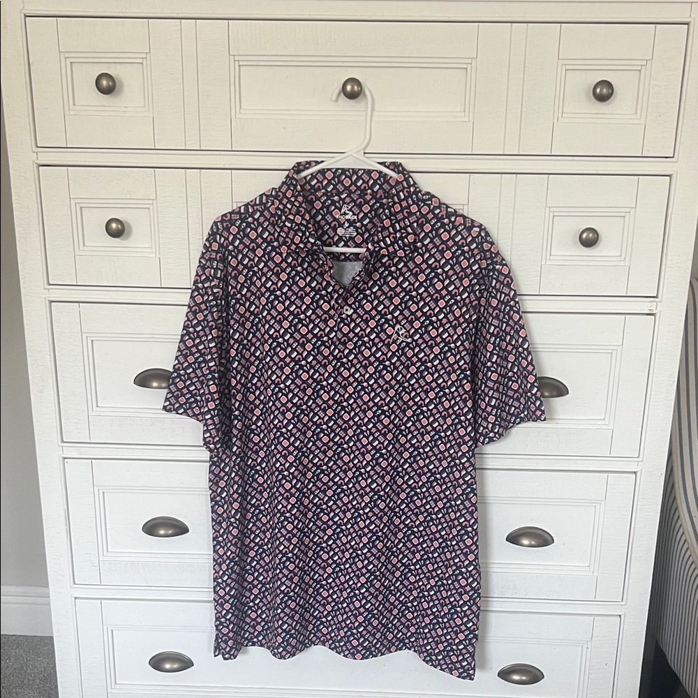 Rhoback Black and Pink Patterned Casual Shirt